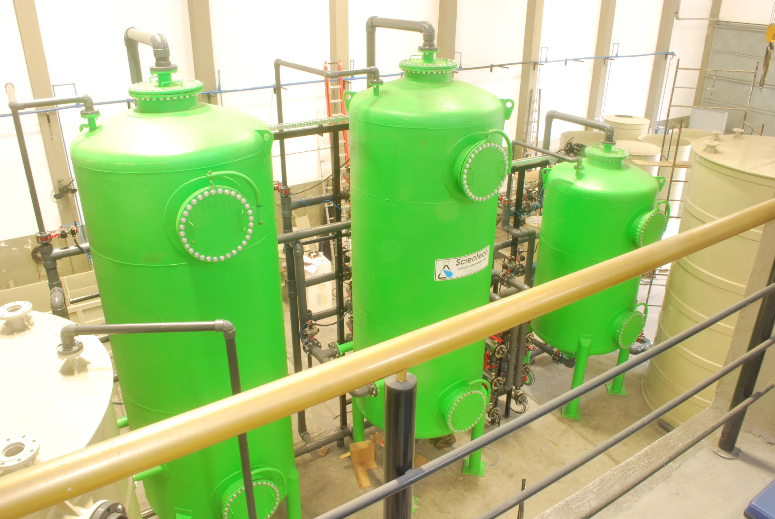 Equipamento de desmineralização em instalação industrial